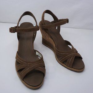 Timberland earthkeepers brown brown strappy sandal wedge size 5.5
